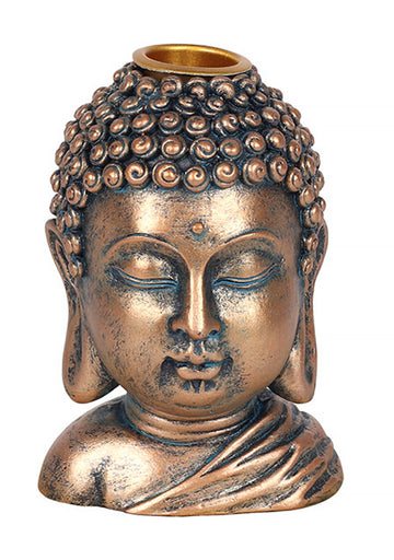 Bronze Finish Buddha Head Backflow Incense Burner