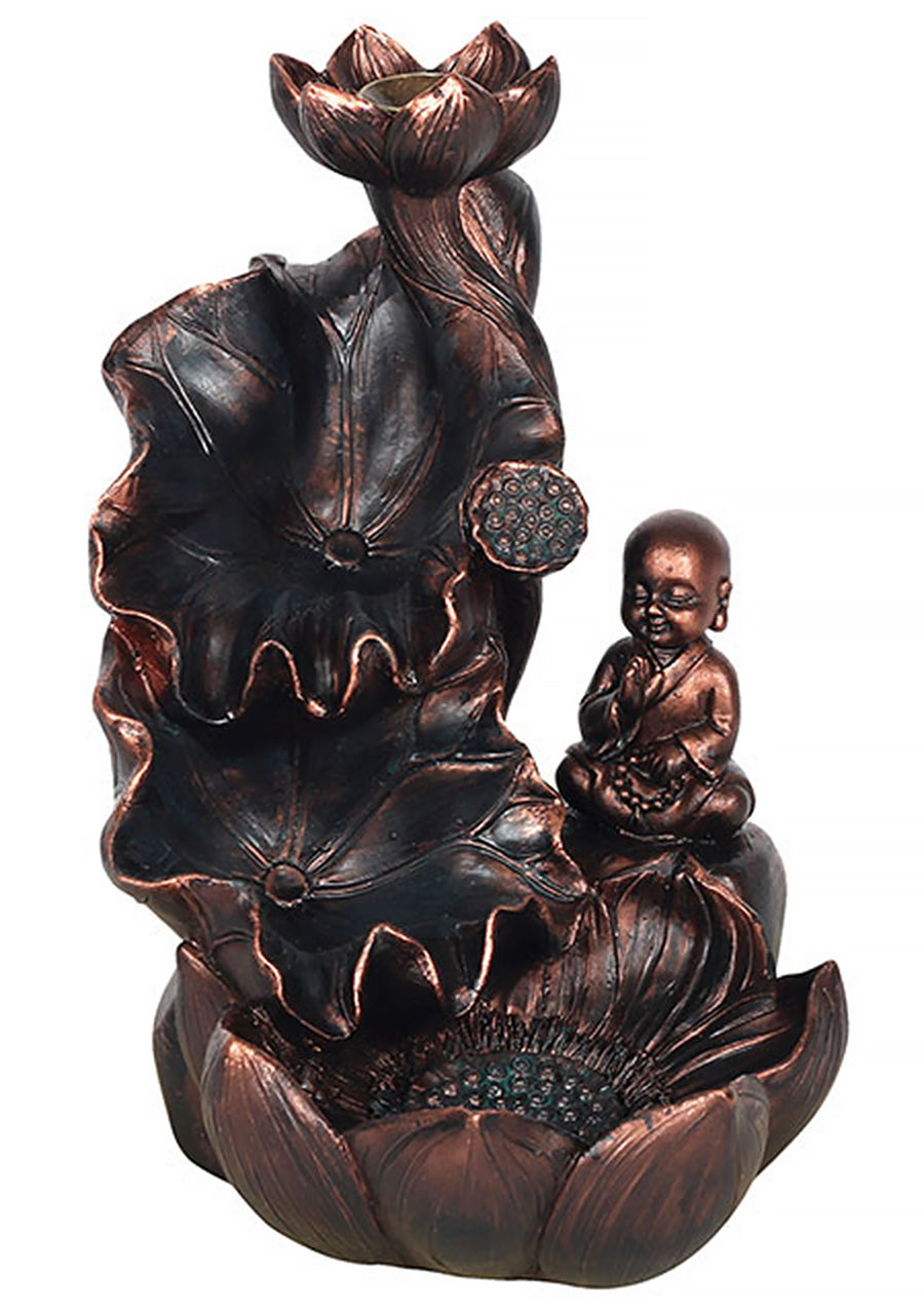 Bronze Effect Buddha Backflow Incense Burner