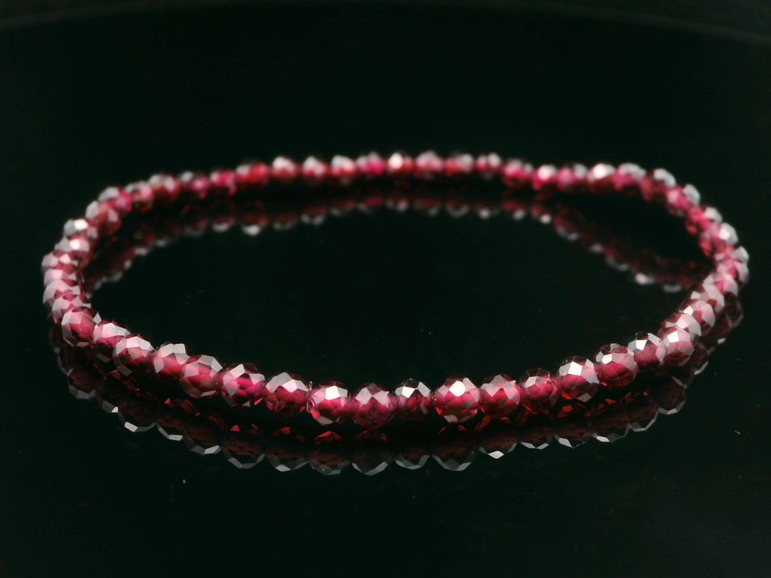 Garnet 4mm Faceted Bracelet