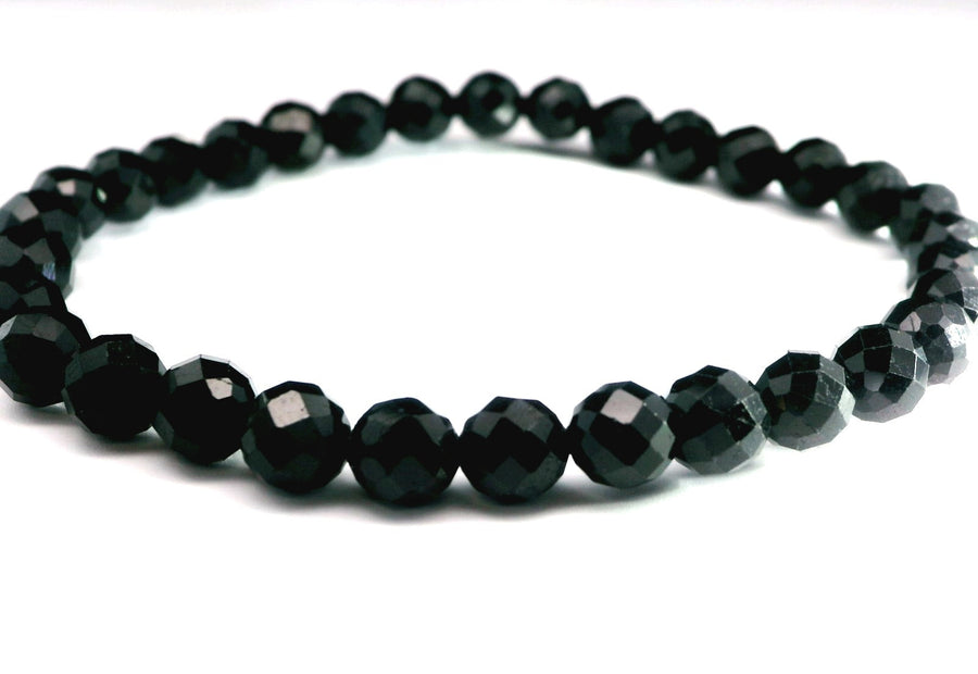 Tourmaline, Black 6mm Faceted Bracelet