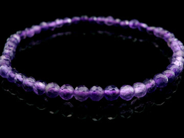 Amethyst 4mm Faceted Bracelet