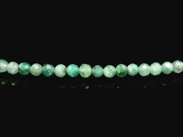 Emerald 2mm Faceted Necklace - Silver Plated