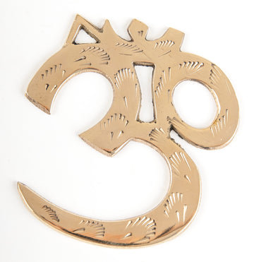 Brass wall symbol, 8cm - Om