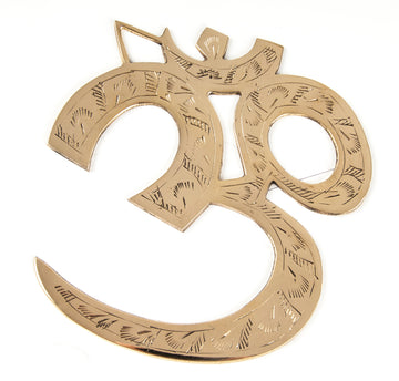 Brass Wall Symbol, 17cm - Om