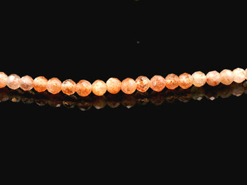 Sunstone 3mm Faceted Necklace - Silver Plated