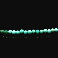 Turquoise 2mm Faceted Necklace - Silver Plated