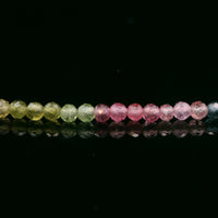 Watermelon Tourmaline 2mm Faceted Necklace - Silver Plated