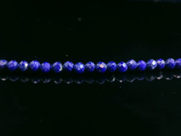 Lapis Lazuli 2mm Faceted Necklace - Silver Plated