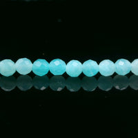 Amazonite 3mm Faceted Necklace - Silver Plated