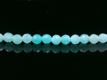 Amazonite 3mm Faceted Necklace - Silver Plated