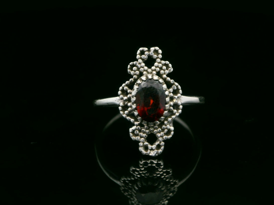 Garnet, Faceted Sterling Silver