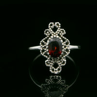 Garnet, Faceted Sterling Silver