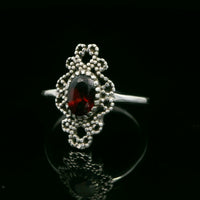 Garnet, Faceted Sterling Silver