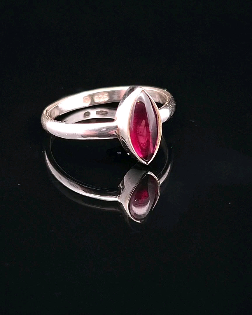 Garnet, Sterling Silver Ring