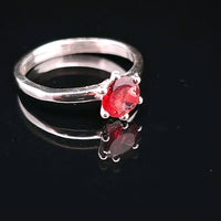 Garnet, Faceted Sterling Silver Ring