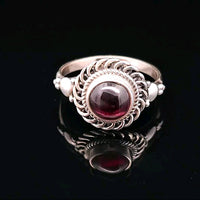 Garnet, Sterling Silver Ring