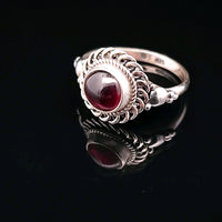 Garnet, Sterling Silver Ring