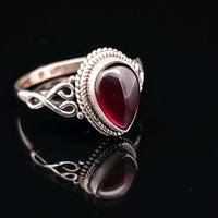 Garnet, Sterling Silver Ring