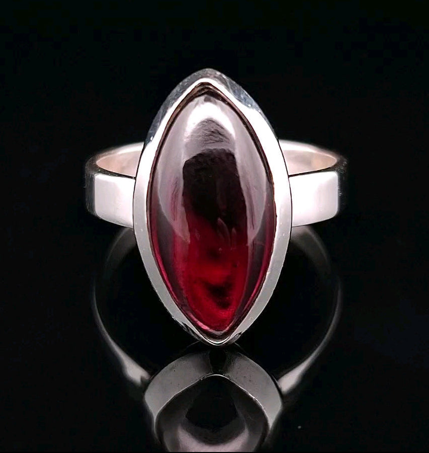 Garnet, Sterling Silver Ring