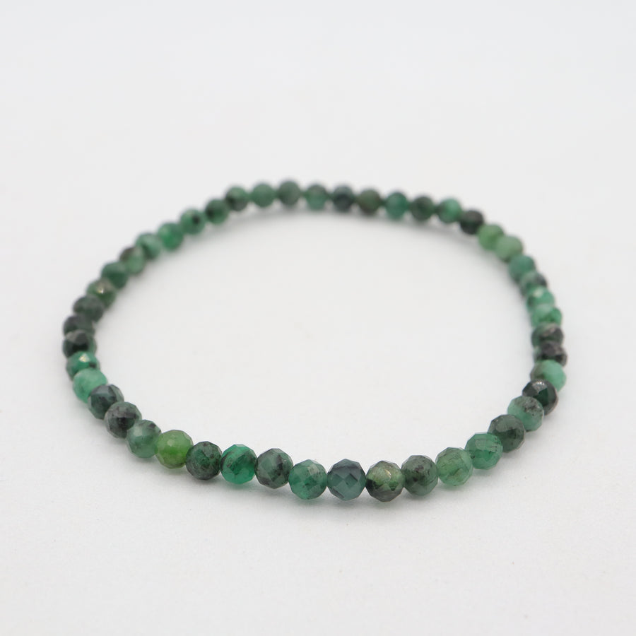 Emerald Faceted Bracelet - 4mm