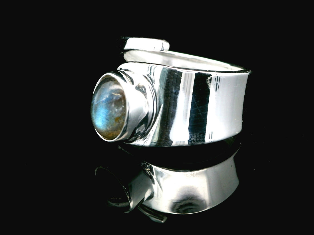 Labradorite, Freesize Sterling Silver Ring