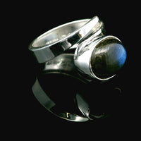 Labradorite, Freesize Sterling Silver Ring