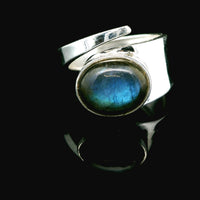 Labradorite, Freesize Sterling Silver Ring