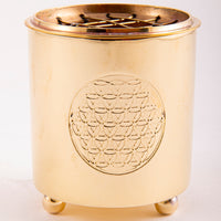 Flower of Life Brass Incense Burner with screen