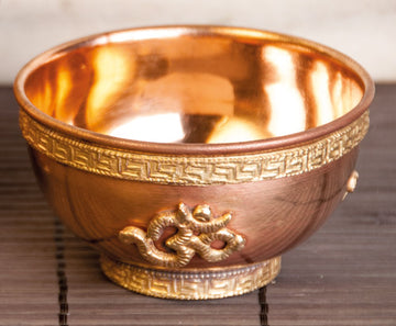 Copper Incense Bowl with Om Symbol