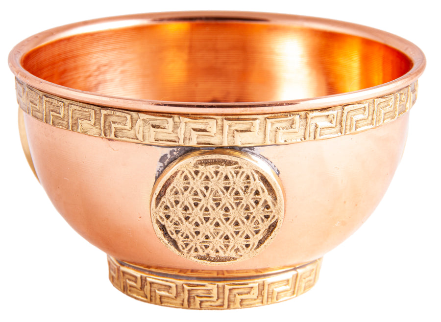 Copper Incense Bowl - Flower of Life