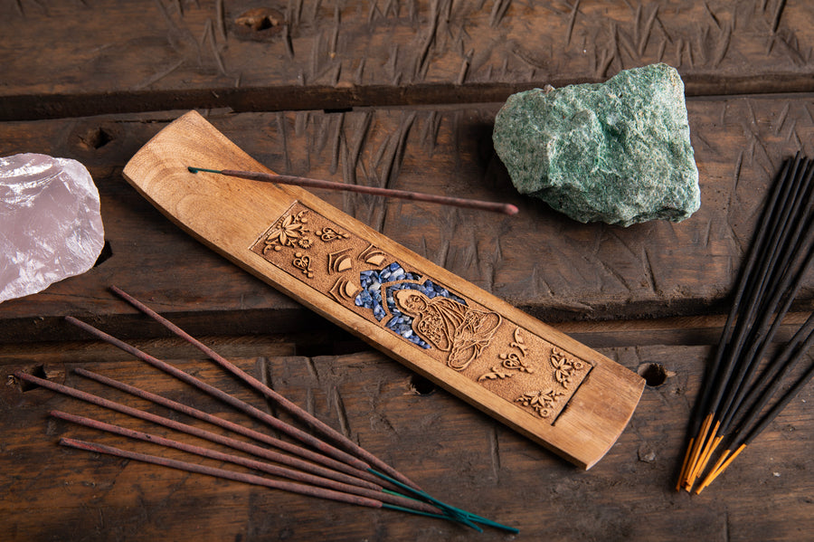 Buddha with Sodalite Incense Holder