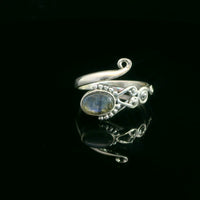 Labradorite, Freesize Sterling Silver Ring