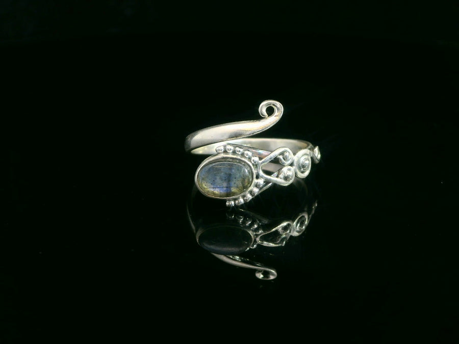 Labradorite, Freesize Sterling Silver Ring