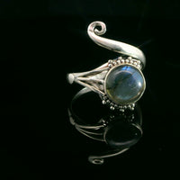 Labradorite, Freesize Sterling Silver Ring