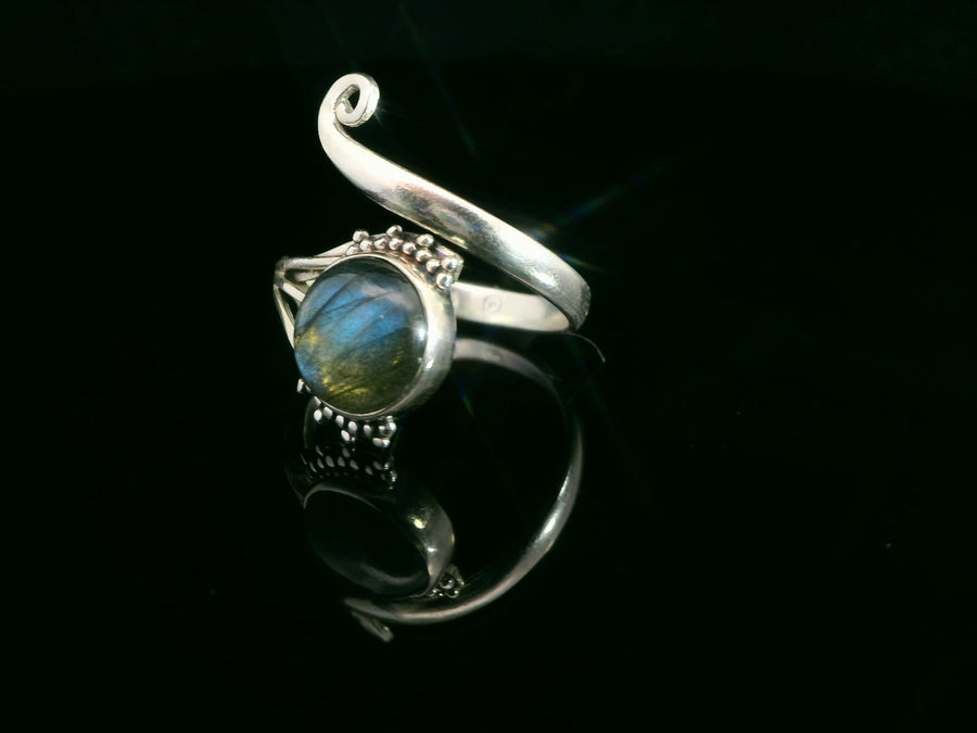 Labradorite, Freesize Sterling Silver Ring