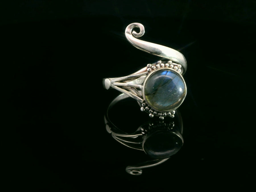 Labradorite, Freesize Sterling Silver Ring