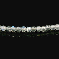 Labradorite 3mm Faceted Necklace - Silver Plated