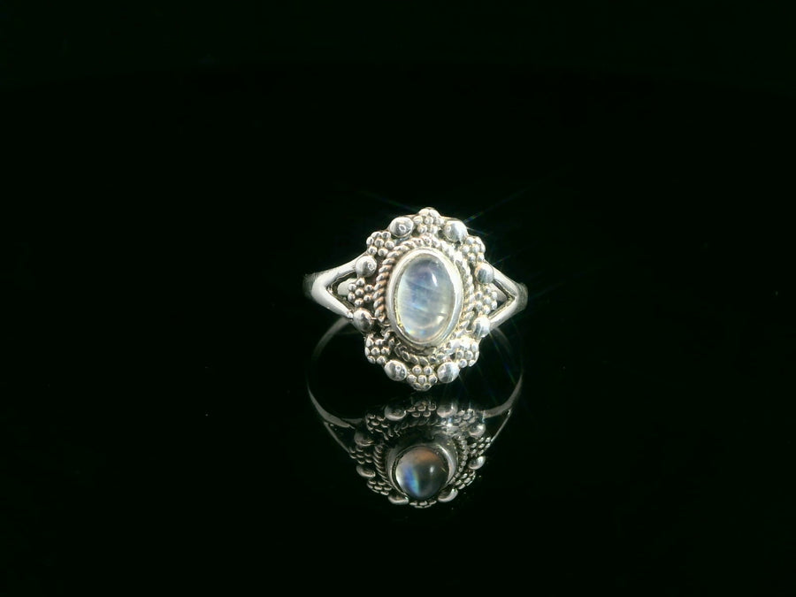 Moonstone, Rainbow, Sterling Silver Ring