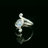 Moonstone, Rainbow Sterling Silver Ring