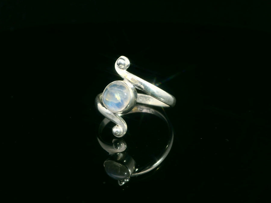 Moonstone, Rainbow Sterling Silver Ring