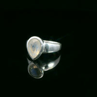 Moonstone, Rainbow Faceted Sterling Silver Ring