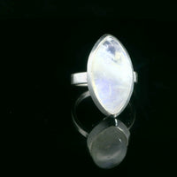 Moonstone, Rainbow Sterling Silver Ring