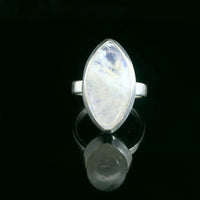 Moonstone, Rainbow Sterling Silver Ring