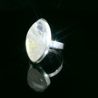 Moonstone, Rainbow Sterling Silver Ring