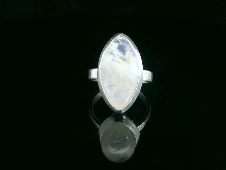 Moonstone, Rainbow Sterling Silver Ring