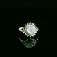 Moonstone, Rainbow, Sterling Silver Ring