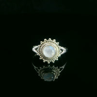 Moonstone, Rainbow, Sterling Silver Ring