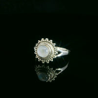 Moonstone, Rainbow, Sterling Silver Ring