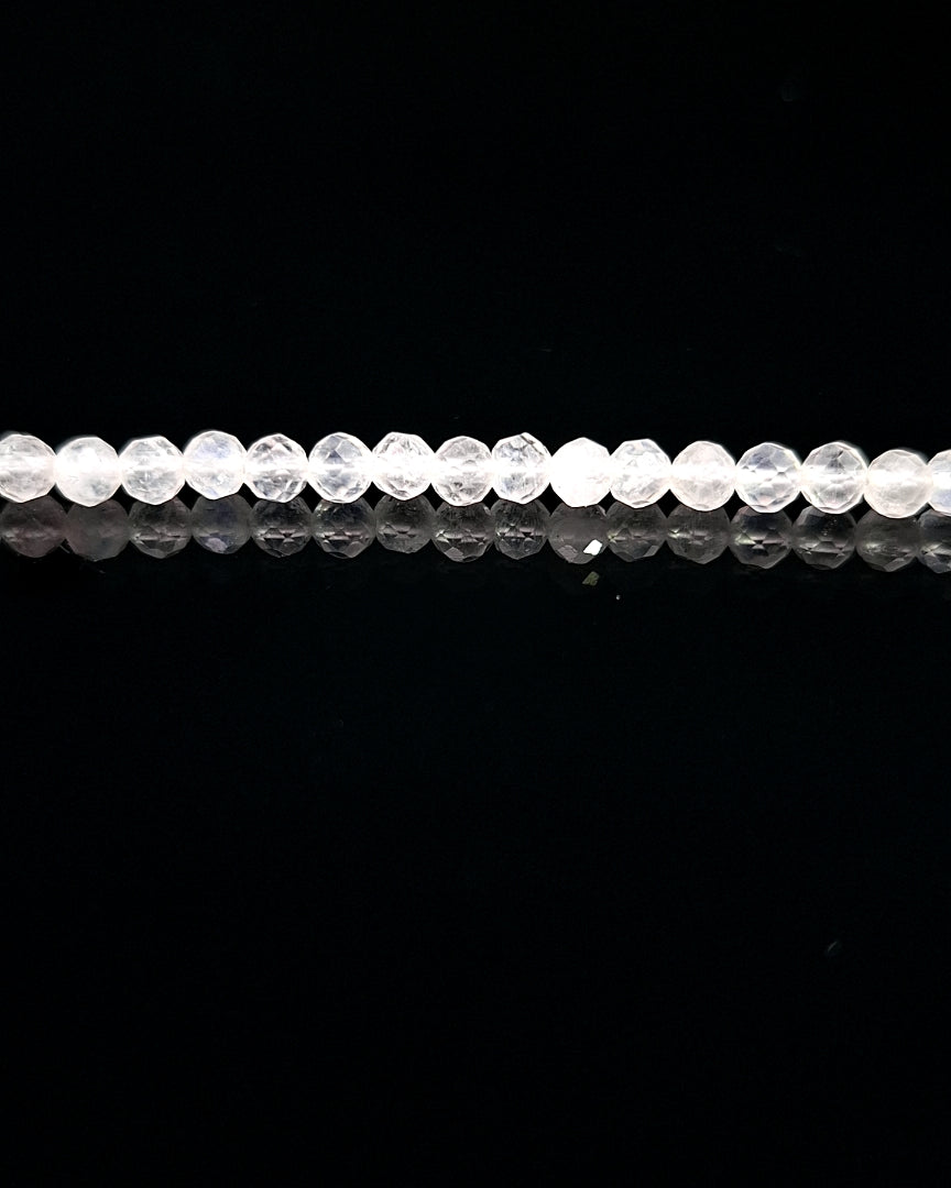 Moonstone, Rainbow 3mm Faceted Necklace