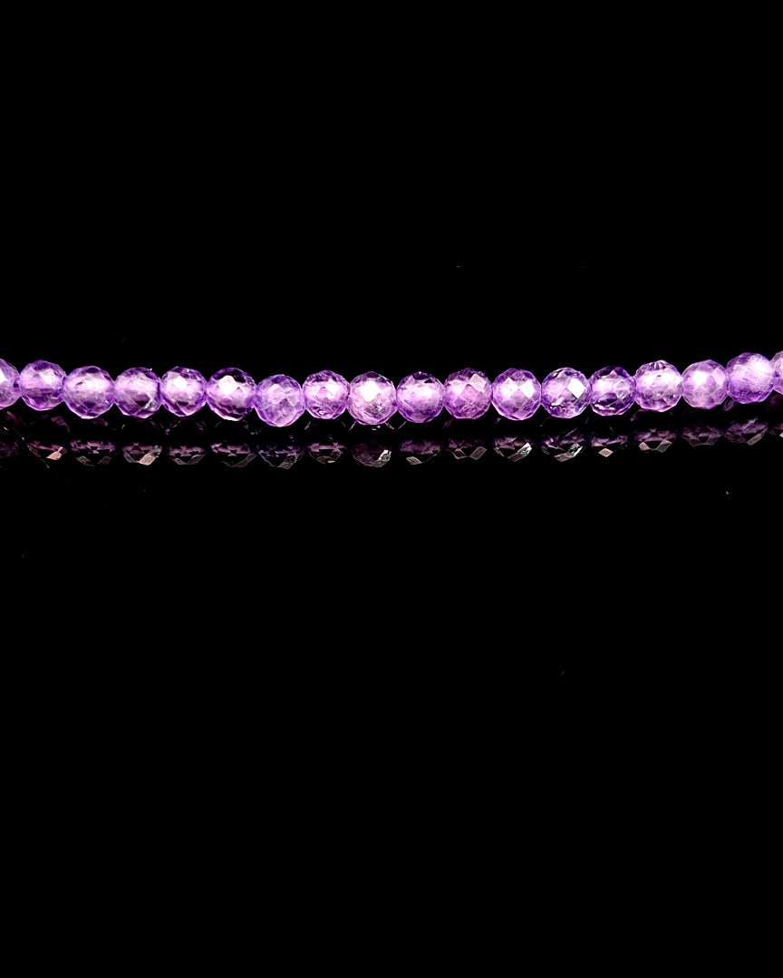 Amethyst 2.5mm Faceted Necklace